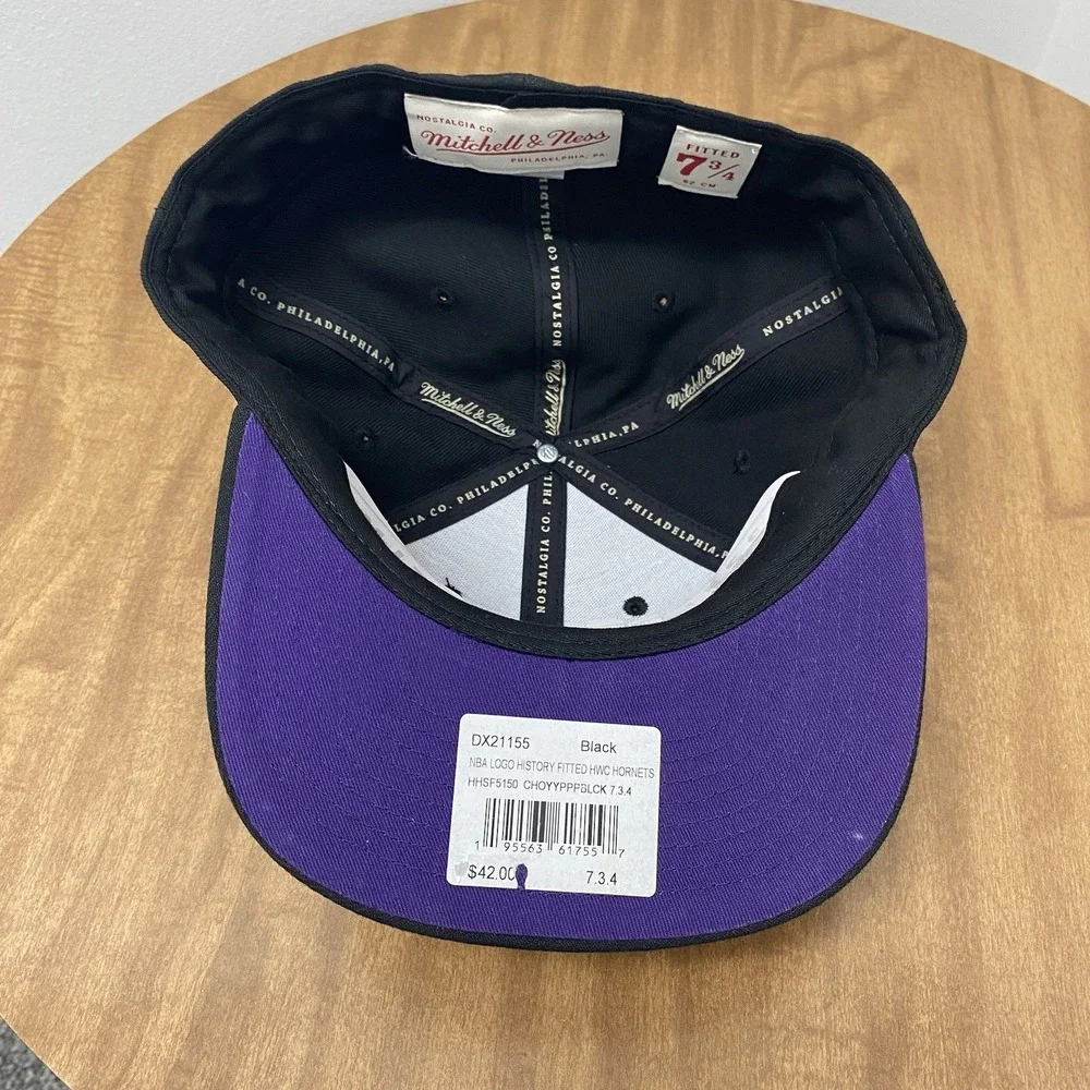 Mitchell‎ & Ness Charlotte Hornets NBA Logo History HWC 7 3/4 Hat Cap basketball